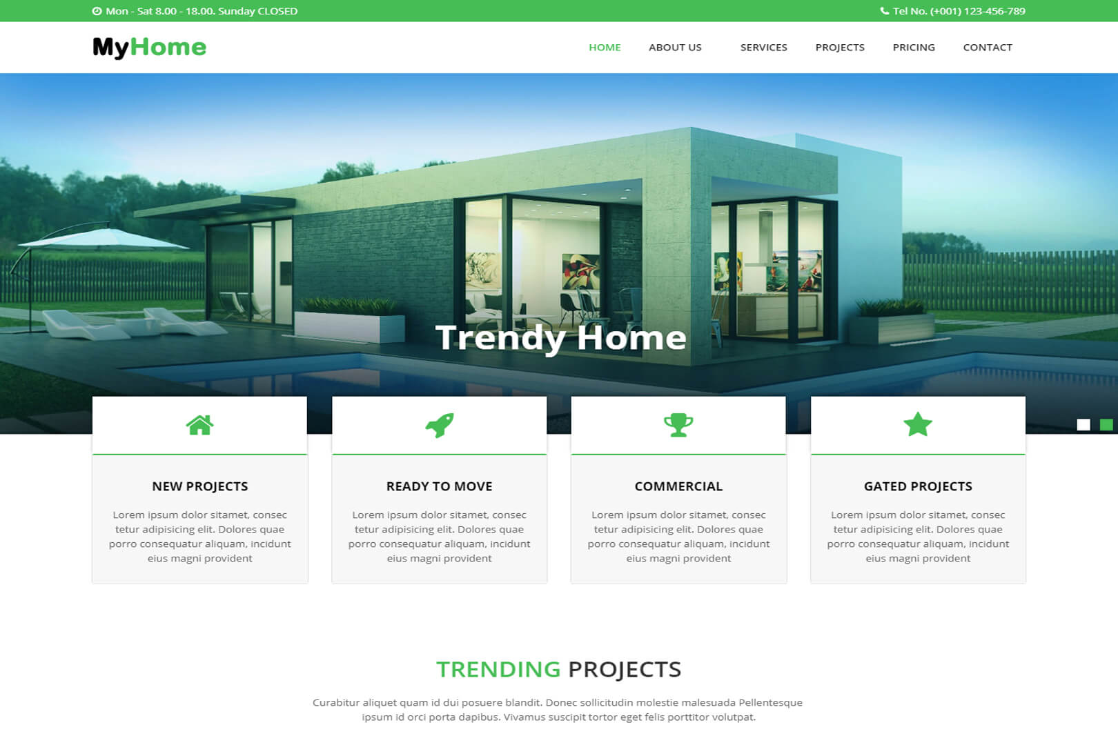 MyHome Real Estate Website Template Free Download